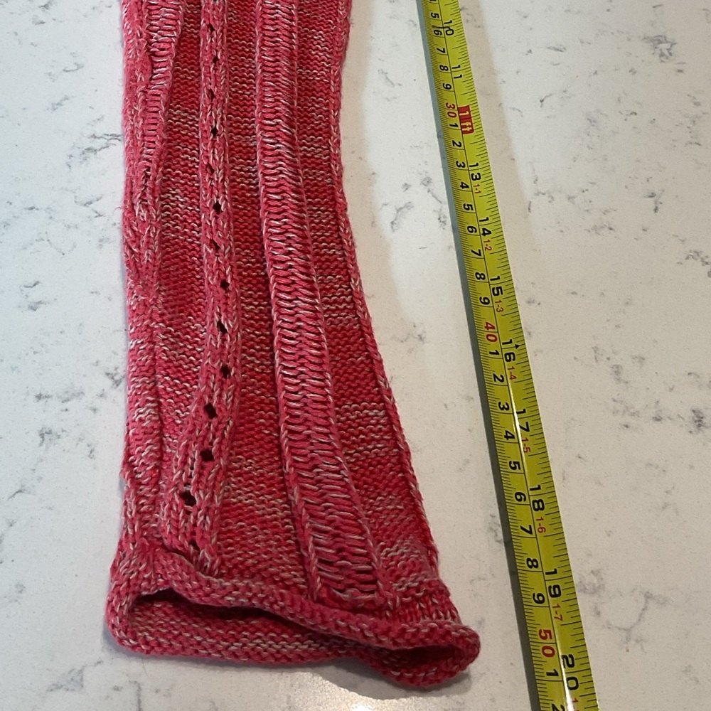 DKNY  JEANS PETITE Y2K Coral/ Pink Knit Half-Zip Sweater - Picture 9 of 11